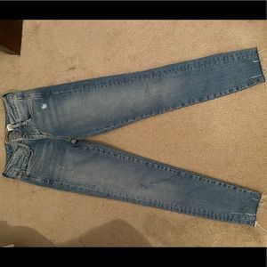 ZARA Basic Distressed Super Skinny Light Wash Jean